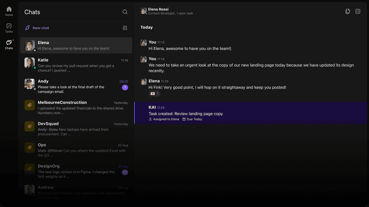 Convoe AI product screen showing conversation and next-step context